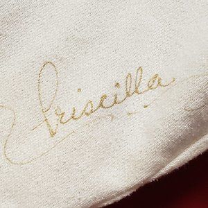 Hand painted sweater w/ gold & lavender color of Grape Vine image.